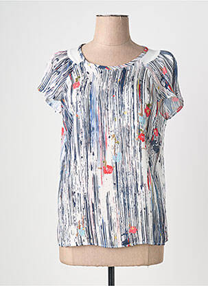 Top imprimé fantaisie manches courtes bleu QUATTRO femme