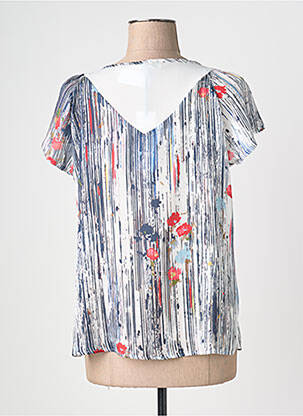 Top imprimé fantaisie manches courtes bleu QUATTRO femme