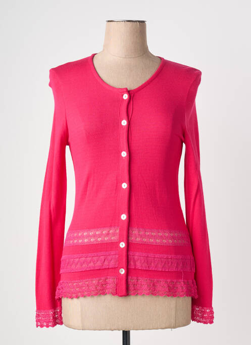 Gilet manches longues coupe cintrée rose QUATTRO femme