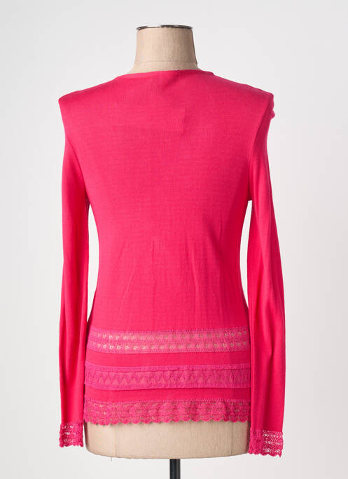 Gilet manches longues coupe cintrée rose QUATTRO femme
