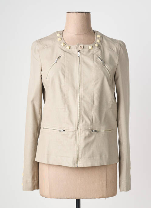Veste casual col rond beige QUATTRO femme