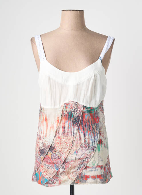 Top imprimé fantaisie fines bretelles blanc QUATTRO femme