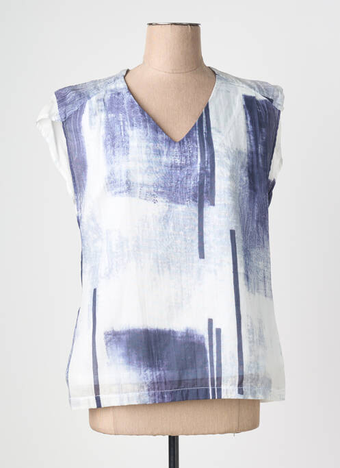 Top imprimé fantaisie sans manche bleu QUATTRO femme