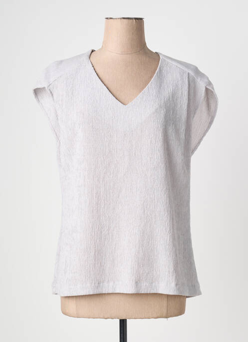 Top manches courtes manches courtes gris QUATTRO femme