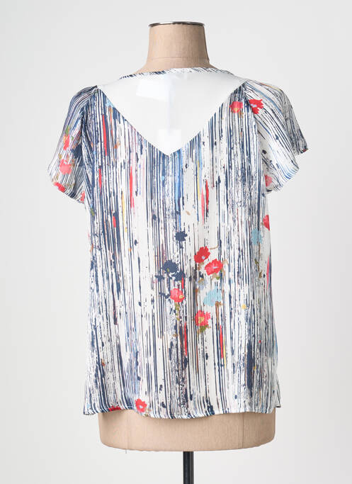 Top imprimé fantaisie manches courtes bleu QUATTRO femme