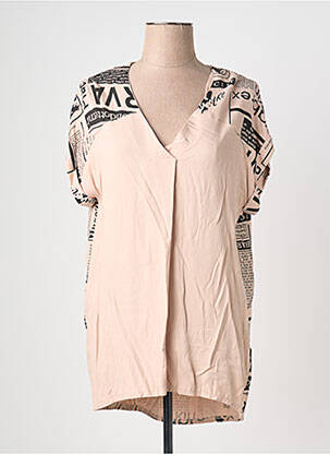Tunique manches courtes col v beige QUATTRO femme