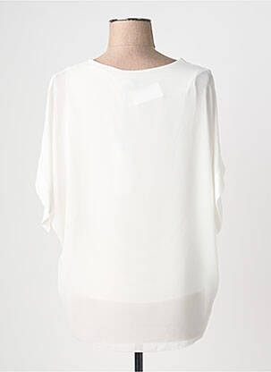 Tunique manches courtes col v blanc QUATTRO femme