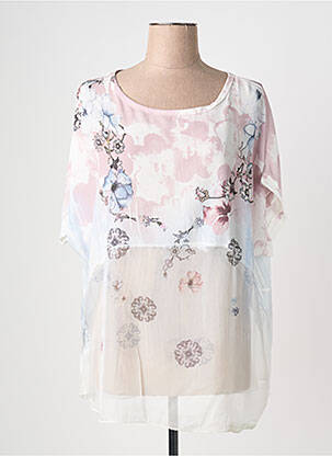 Tunique manches courtes col rond rose QUATTRO femme