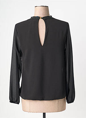 Blouse col rond manches longues noir QUATTRO femme