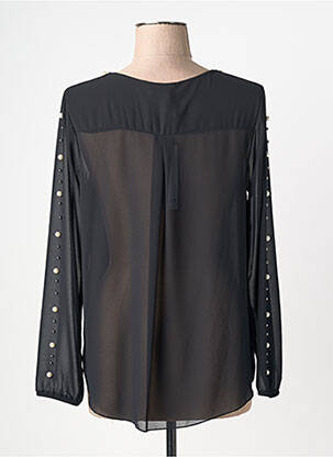 Blouse col rond manches longues noir QUATTRO femme