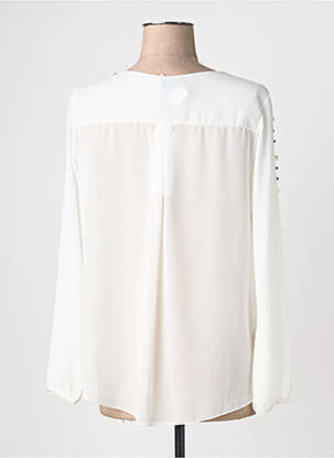 Blouse col rond manches longues blanc QUATTRO femme