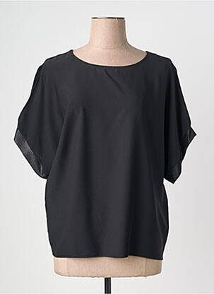 Tunique manches courtes col rond noir QUATTRO femme