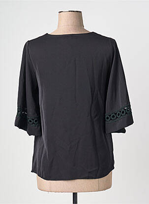 Top col v manches 3/4 noir QUATTRO femme
