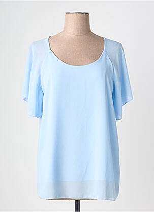 Blouse col rond manches courtes bleu QUATTRO femme