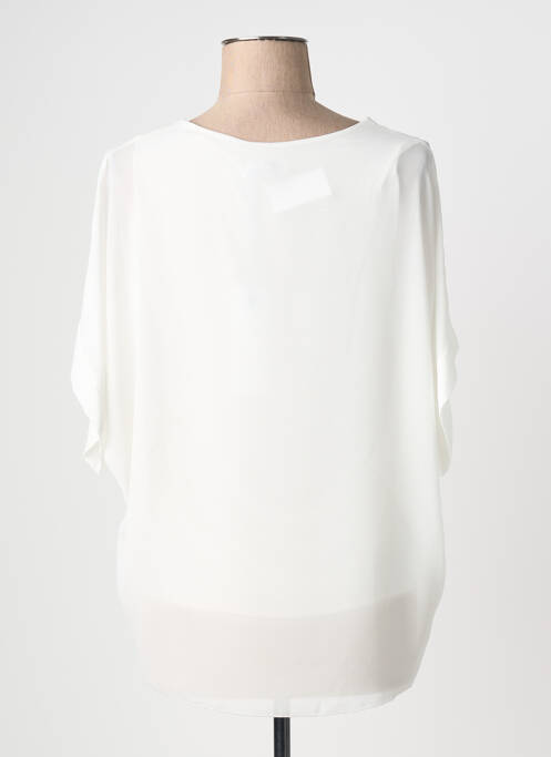 Tunique manches courtes col v blanc QUATTRO femme
