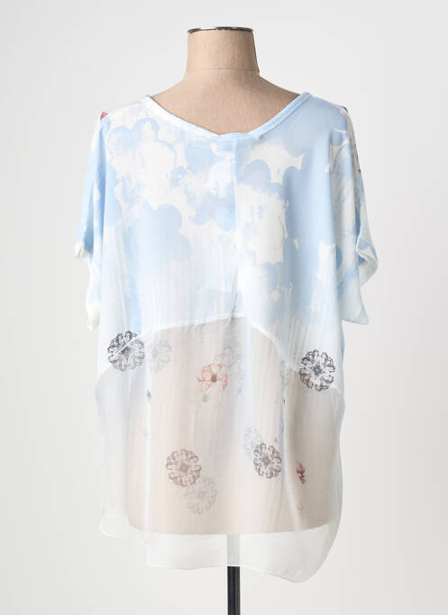 Tunique manches courtes col rond bleu QUATTRO femme