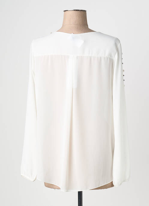 Blouse col rond manches longues blanc QUATTRO femme