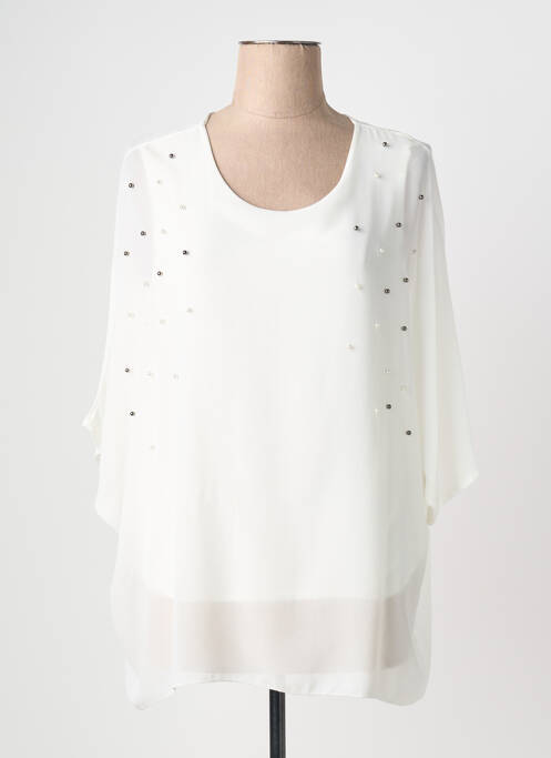 Blouse col rond manches longues blanc QUATTRO femme