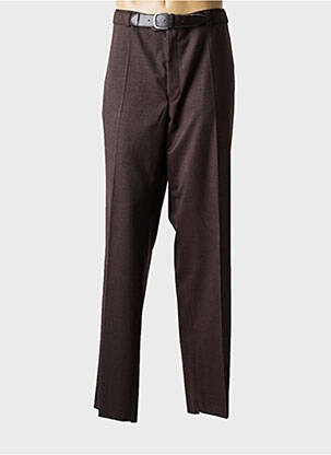 Pantalon droit taille à pinces taille normale marron LUIGI M2 homme