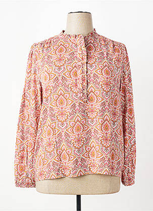 Blouse tissage popeline manches longues rose C'EST BEAU LA VIE femme