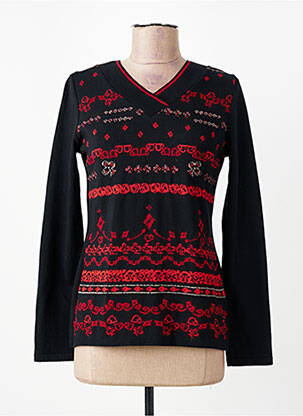 Pull coupe cintrée manches longues noir TELMAIL femme
