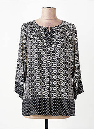 Blouse col rond manches 3/4 noir BETTY BARCLAY femme