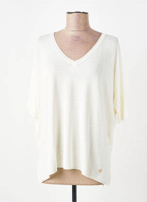 Pull col v manches 3/4 beige LE PETIT BAIGNEUR femme