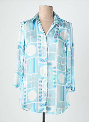 Chemisier tissage crêpe manches 3/4 bleu QUATTRO femme
