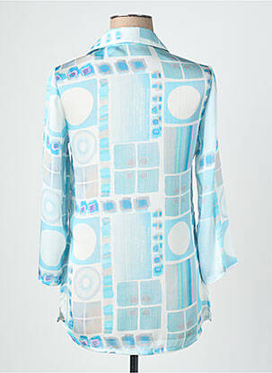 Chemisier tissage crêpe manches 3/4 bleu QUATTRO femme