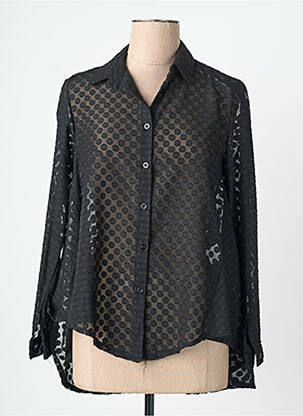 Chemisier tissage crêpe manches longues noir QUATTRO femme