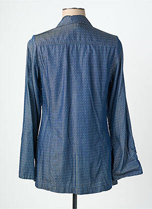 Chemisier coupe cintrée manches longues bleu QUATTRO femme