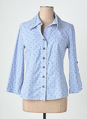 Chemisier coupe cintrée manches 3/4 bleu QUATTRO femme