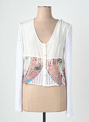 Gilet manches longues stretch blanc QUATTRO femme
