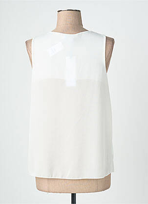 Top tissage crêpe sans manche blanc QUATTRO femme