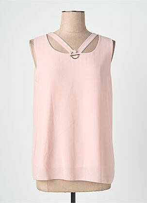 Top tissage crêpe sans manche rose QUATTRO femme