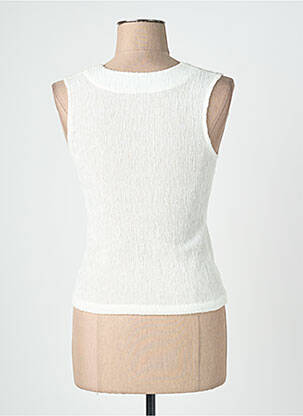 Top col carré sans manche beige QUATTRO femme