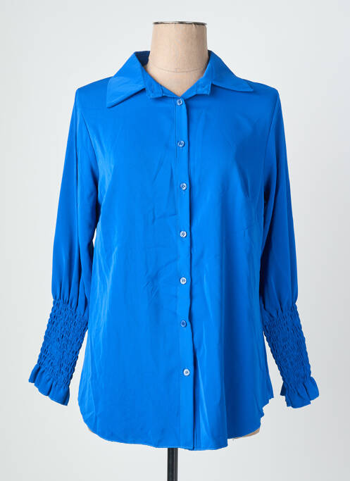Chemisier coupe fluide manches longues bleu QUATTRO femme