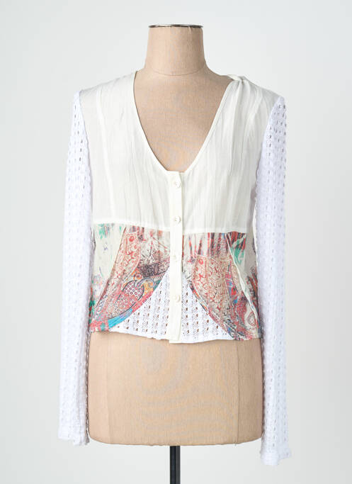 Gilet manches longues stretch blanc QUATTRO femme