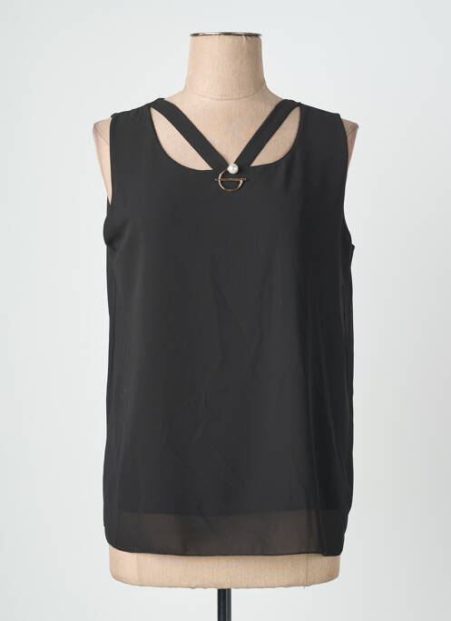 Top col carré sans manche noir QUATTRO femme