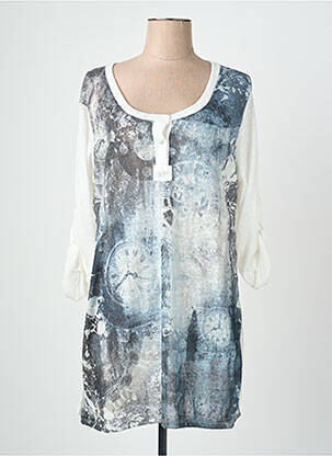 Tunique manches longues légère et transparente blanc QUATTRO femme