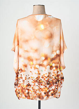 Blouse imprimé fantaisie manches courtes orange QUATTRO femme