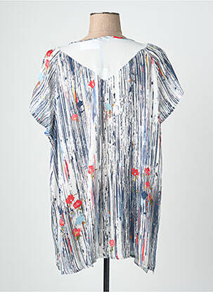 Blouse col rond manches courtes bleu QUATTRO femme