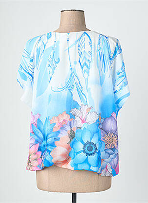 Blouse légère et transparente manches courtes bleu QUATTRO femme
