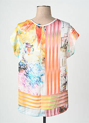 Blouse imprimé fleurs manches courtes orange QUATTRO femme