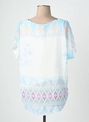 Blouse légère et transparente manches courtes bleu QUATTRO femme