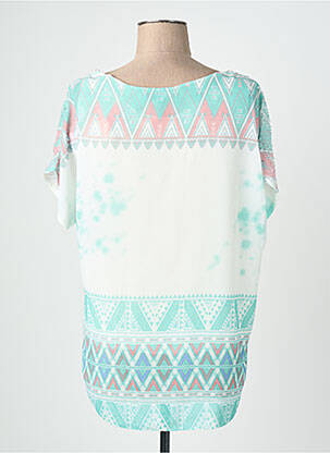 Blouse légère et transparente manches courtes vert QUATTRO femme