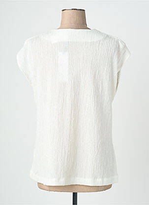 Blouse légère et transparente manches courtes beige QUATTRO femme