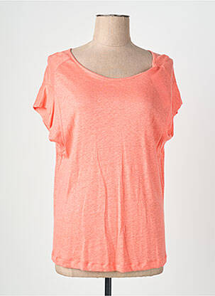 T-shirt col rond manches courtes orange QUATTRO femme