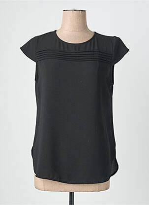 Top coupe fluide manches courtes noir QUATTRO femme