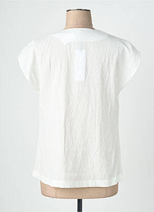 Top coupe fluide manches courtes blanc QUATTRO femme